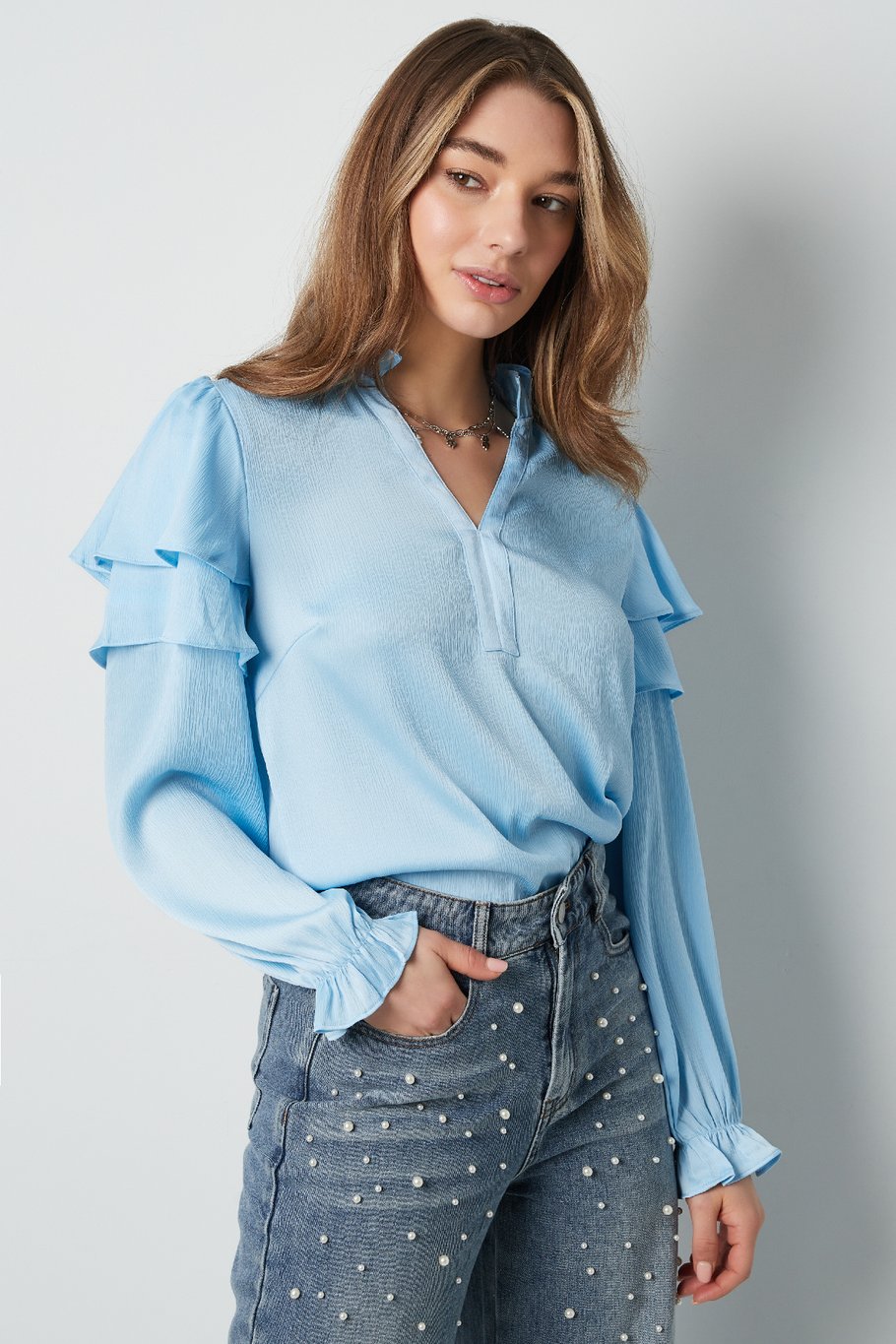 Ruffle blouse - White Picture5